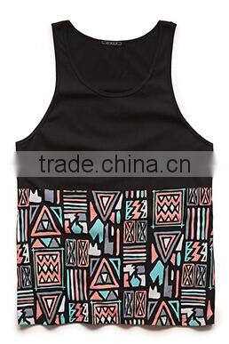 Tribal Print Cotton Gym Wholesale Custom Tank Top Men