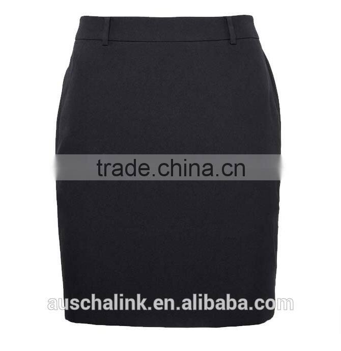 summer ladies custom high quality black office formal wear skirts