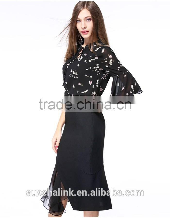 beautiful design asymmetrical office wear long skirts for women