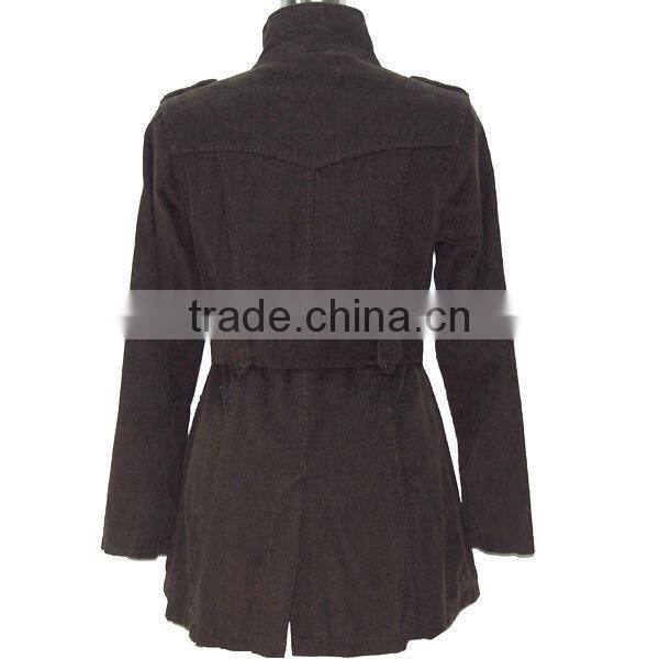 Women cotton long corduroy coats model