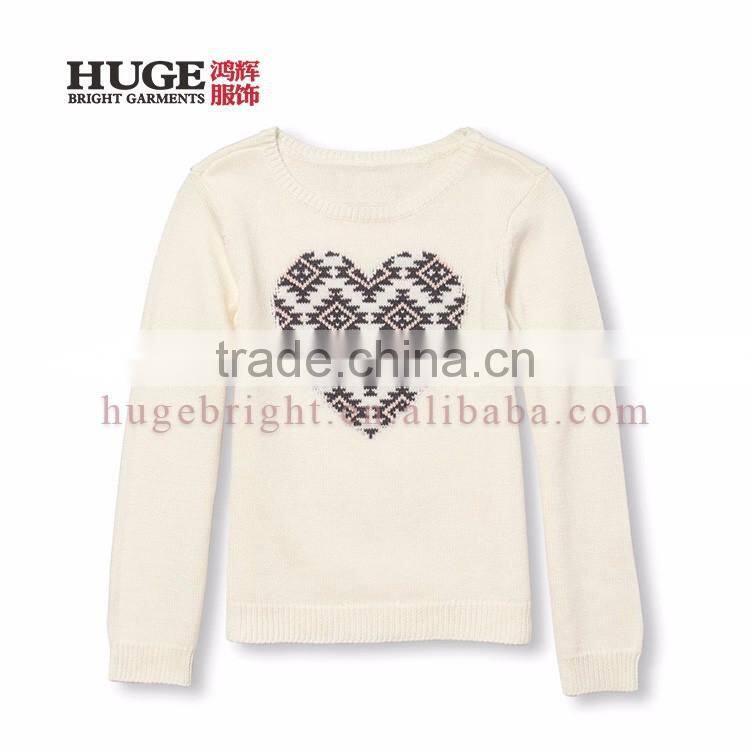 Intarsia-Knit Embellished Graphic Girls Winter Sweater