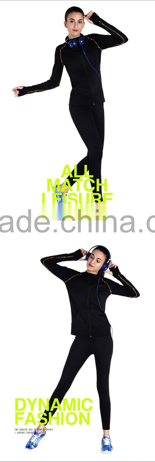 China Factory Women Fitness Wear With Hooded Elastic Breathable Outer Sports Jackets Comfortable
