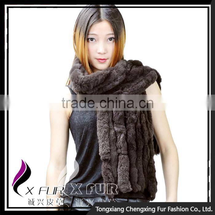 CX-B-10F 2016 New Style Super Quality Real Rabbit Fur Shawl Scarf