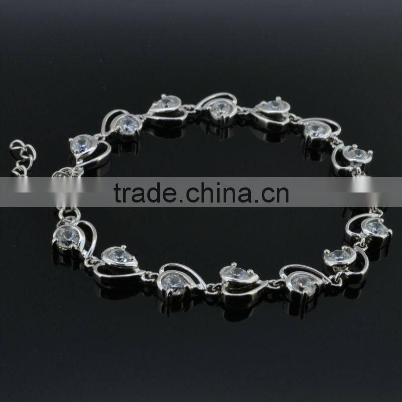 2014 rhodium plated 925 silver bracelets jewelry