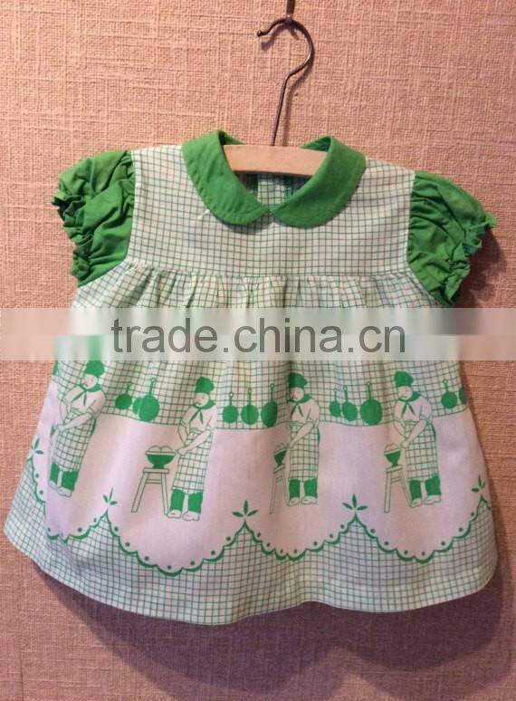 Popular western boutique plaid cotton frocks designs drss photo of baby girls dress for baby wear