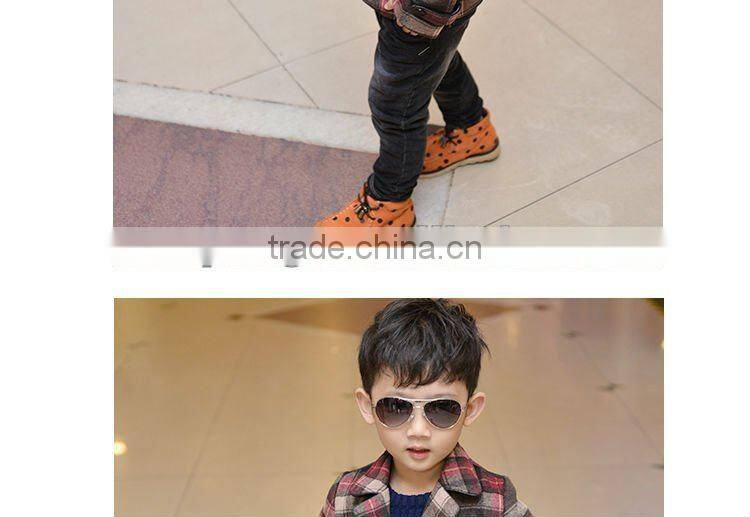 2016 high quality boys lattice coats 100% Cotton Long Sleeve