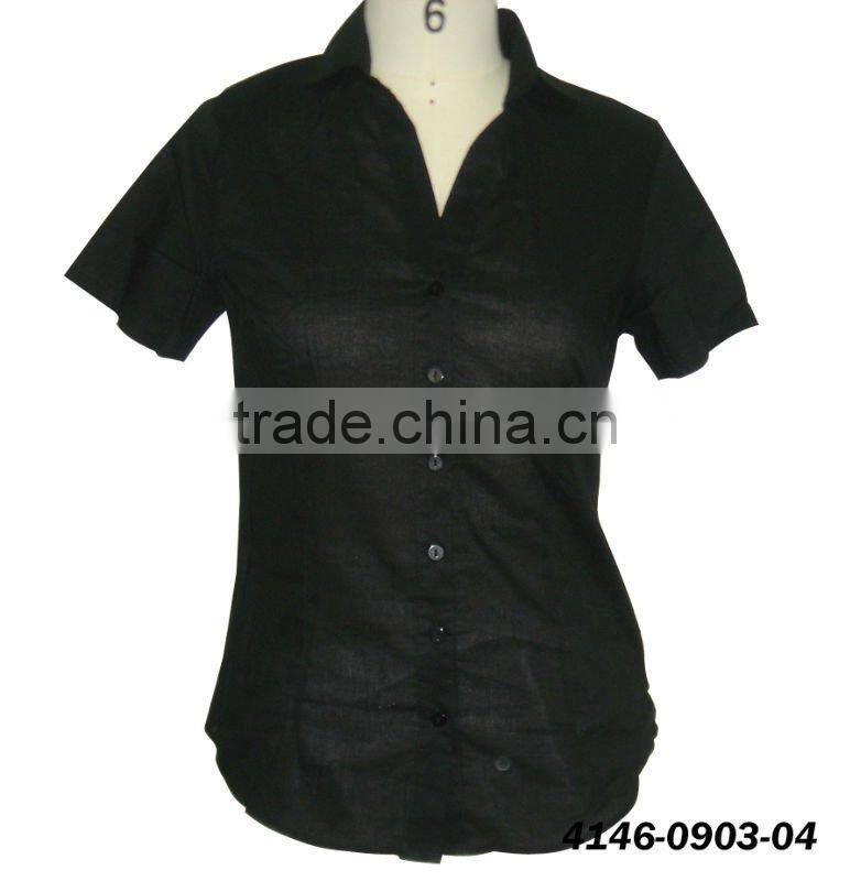 Wholesale fashion ladies fashion cotton blouse