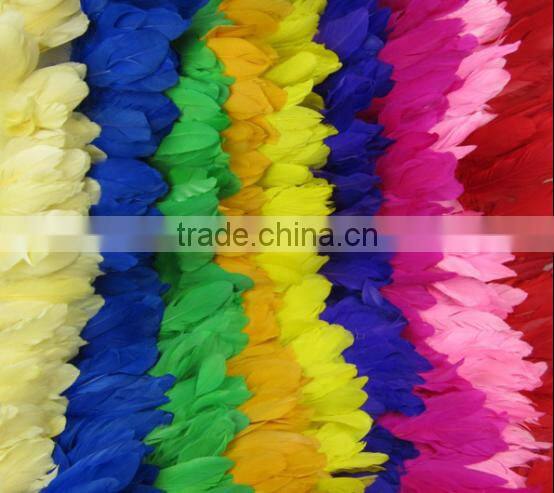 Wholesale multicolor decotation goose feather for party and wedding,15-20cm