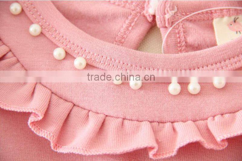 New fashion baby clothes beading top tops and blouses 2015 kids clothes girls bottoming shirts