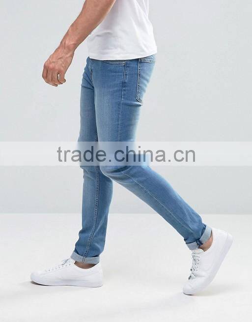 men's Stretch Pencil Pants Casual Slim Skinny Jeans Trouser