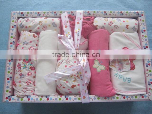 High Quality 100% Cotton Lovely New Born Baby Gift Set Cheap Baby Clothing Set