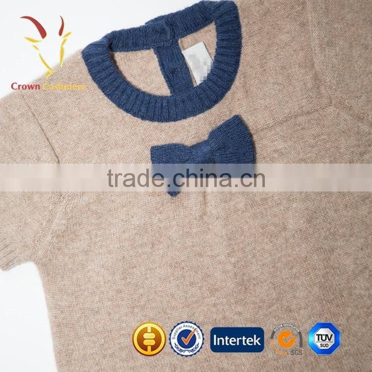 Girl Winter Sweater Cashmere Short Sleeve Dress Sweater