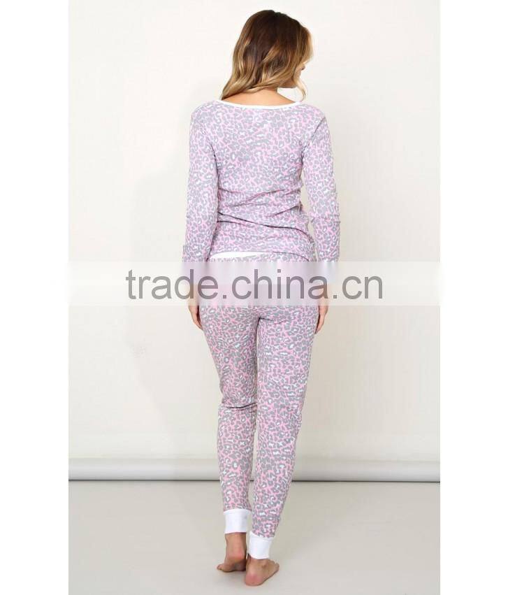 sleep over leopard adult pajama whole in set