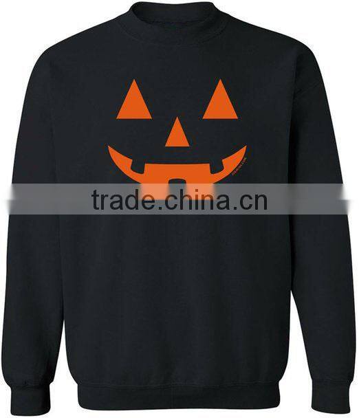 High quality orange and black 100% polyester custom Halloween printing t shirt and hoodies