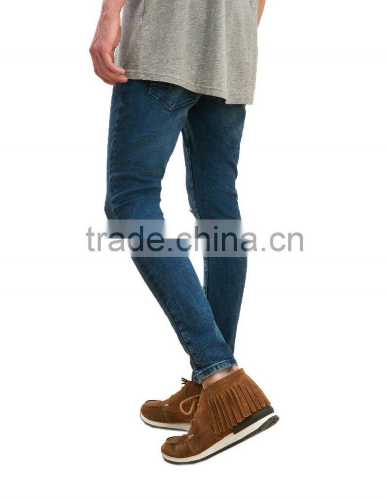 New style mens jeans worn-out washed slim fit mens jeans
