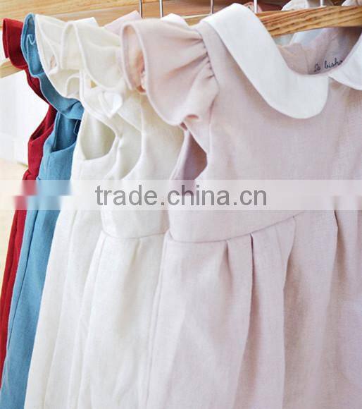 Plain Flutter Ruffled Sleeves Girls Red Dress First Christmas Baby Girls Dresses