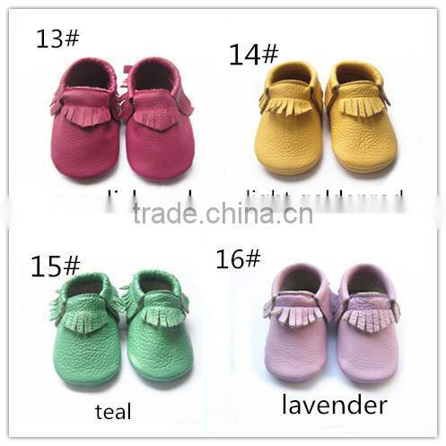 2016 panton colors genuine leather baby moccasins