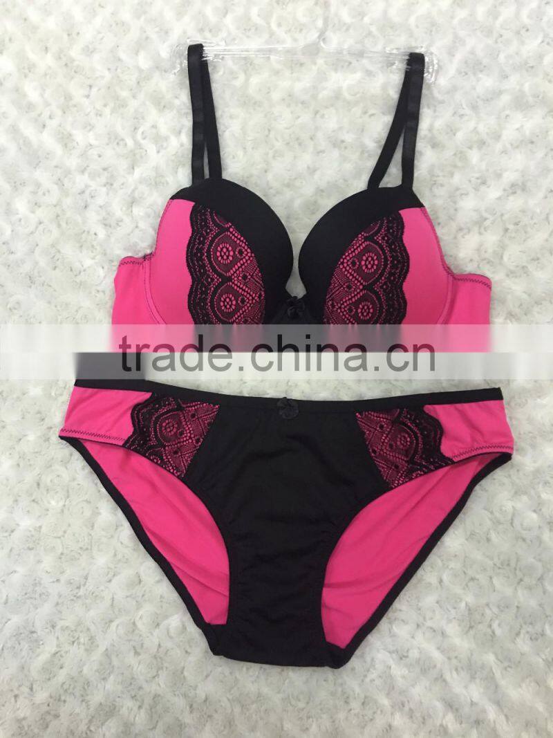 New fashion hot style falbala underwear sexy ladies bra panty set