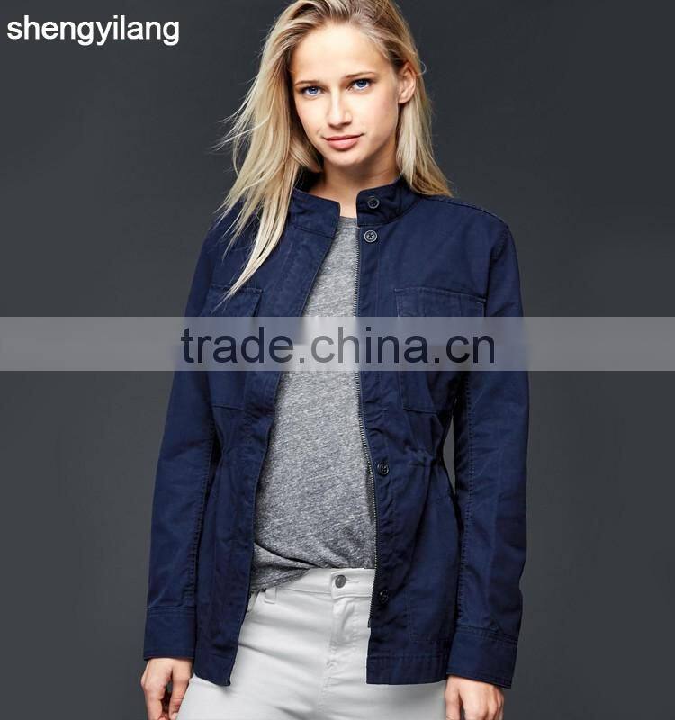 OEM/ODM women cotto baseball jacket green custom jacket guangzhou clothing manufacturer
