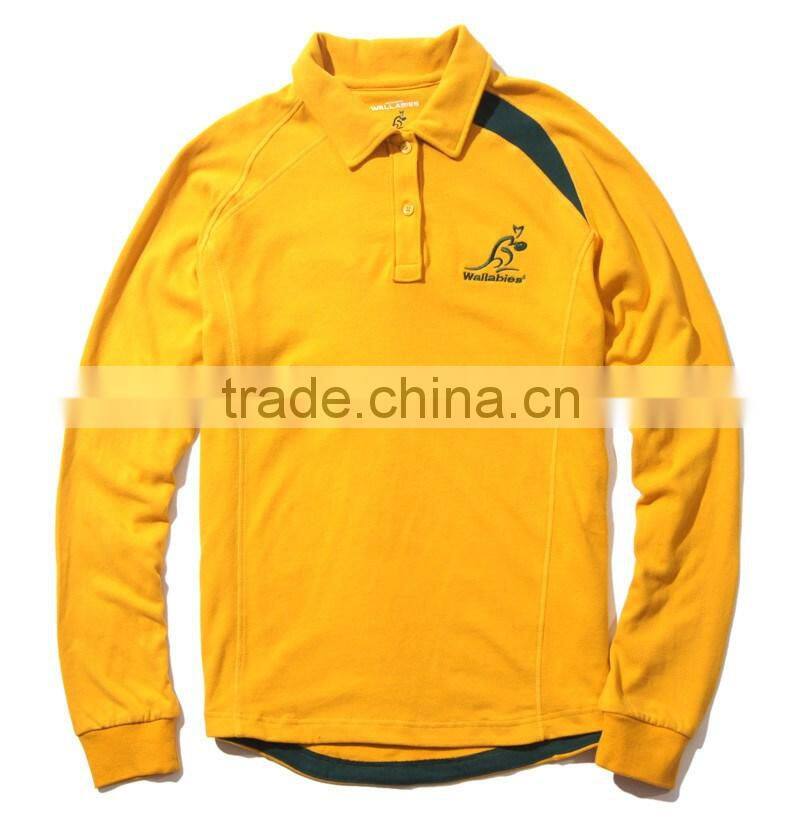 custom 100% cotton thick long sleeve polo collar jacket embroidered custom material