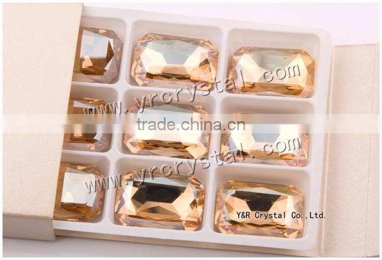 4627 Octagon Crystal 18*25mm Gold Shadow Color stones for decorate shoes