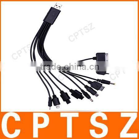 10 In 1 Universal Multi USB Charger Cable Data Line For Mobile Phone iPhone,PSP-J