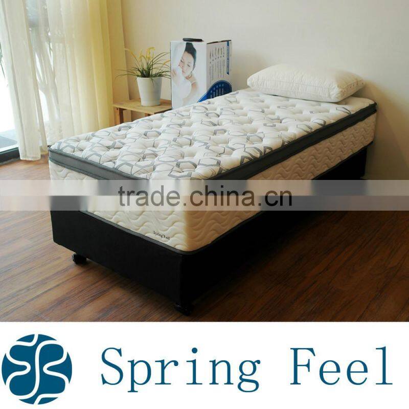 Twin Size Hotel Mattress Euro Top 3 zones Pocket Spring Mattress