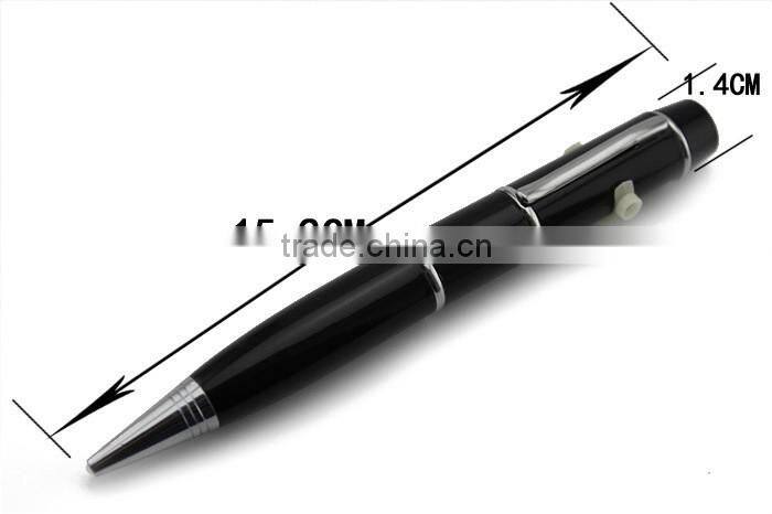 high quality laser point and 4GB 8GB 16GB USB Logo ballpoint business metal pen box gift set