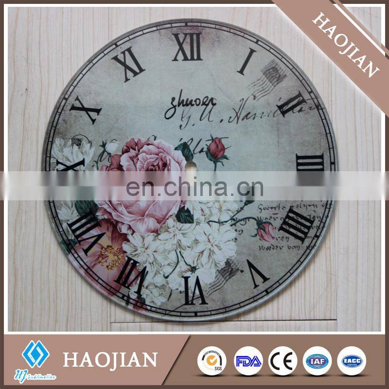 sublimation coating blank glass clock, round, 4mm thickness