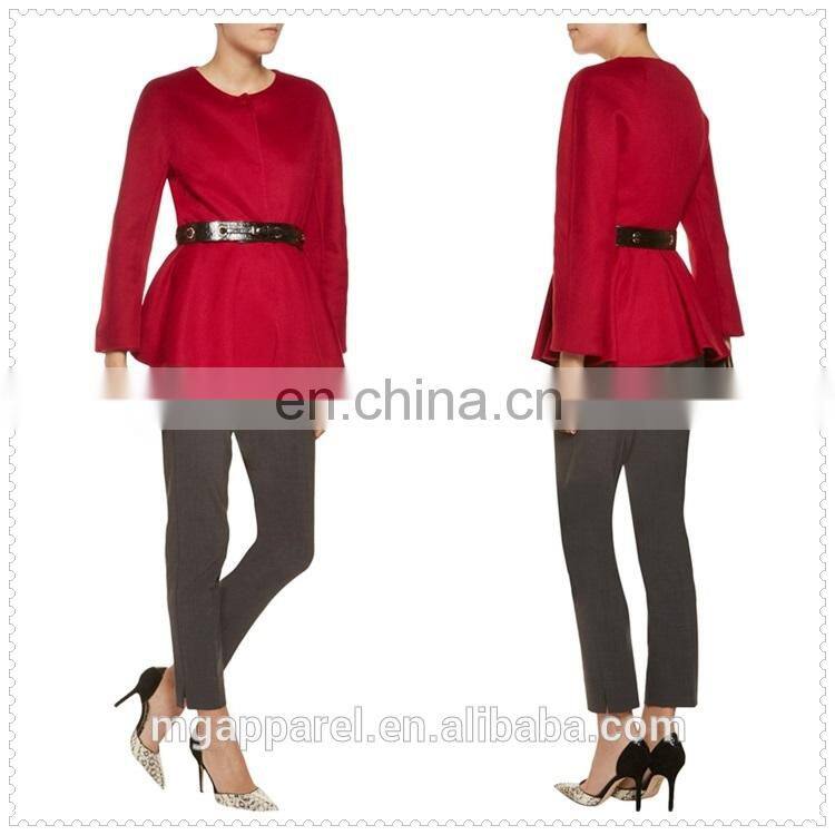 china new women elegant fashion long sleeve cashmere peplum jacket