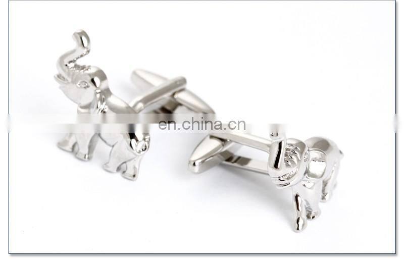 Chinese Manufacturer Silver Elephant Men Shirt Cufflink High Quality