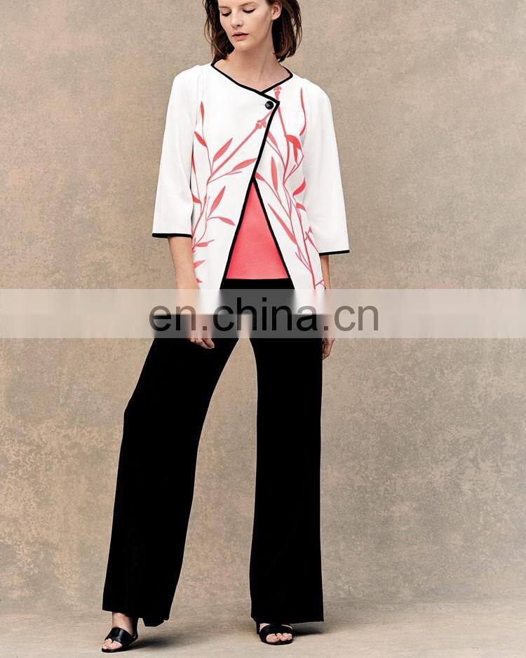 Bamboo-Print 3/4-Sleeve american Jacket jacket model for women