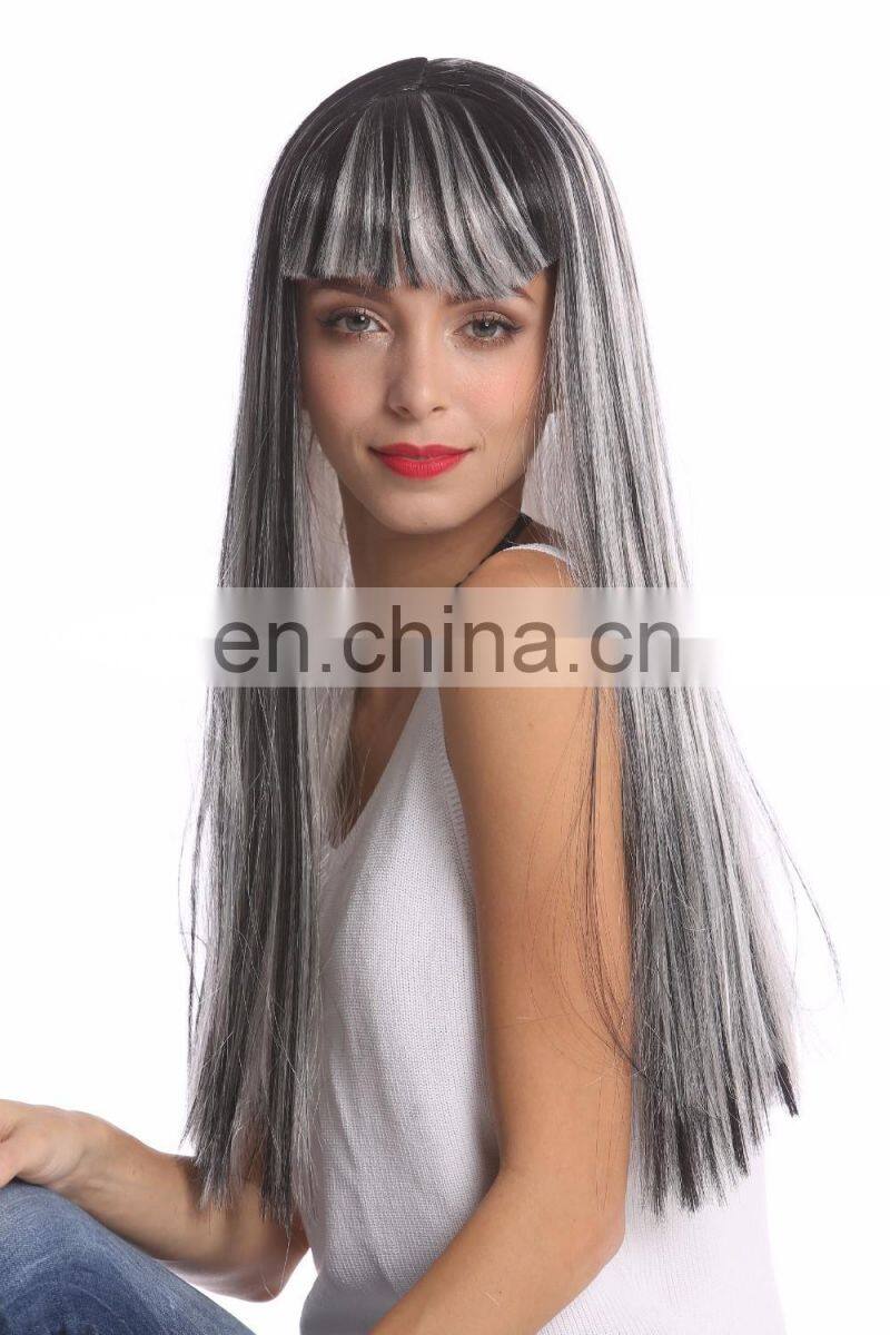 Carnival black white grey party wigs P-W221