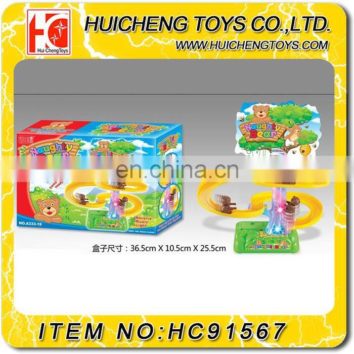 wholesale B/O happy school bus electric slot car racing track set for kids