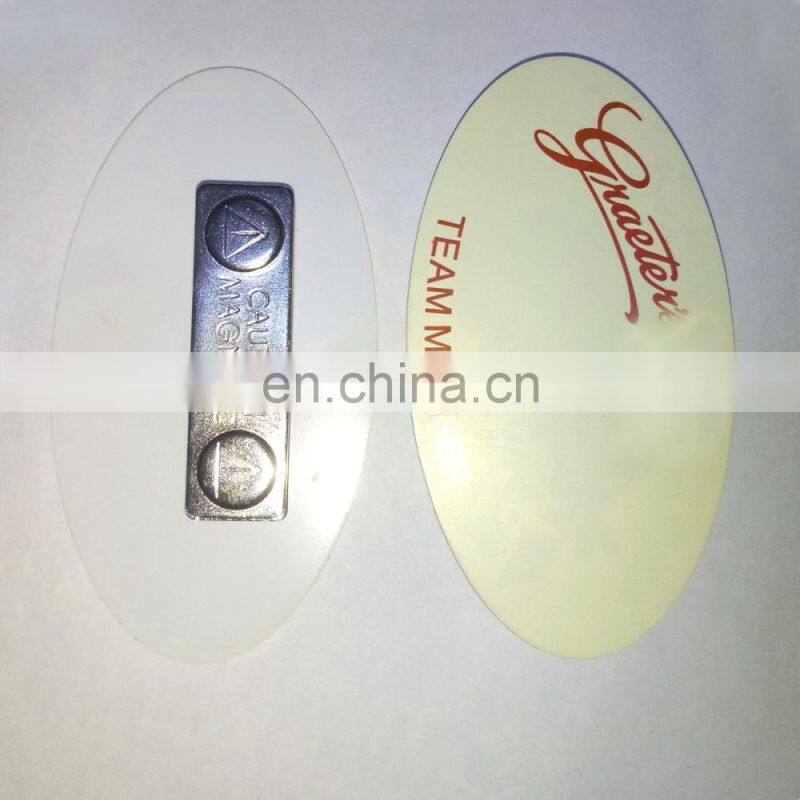 magnet back pvc hard plastic badge