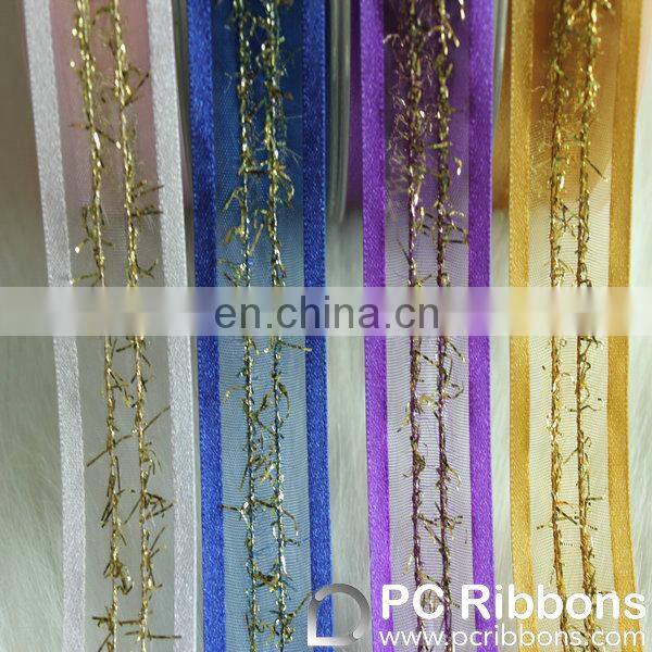 100% pure silk organza ruffled ribbon