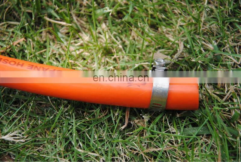 Orange LPG Gas Hose and Gas Hose Clamp