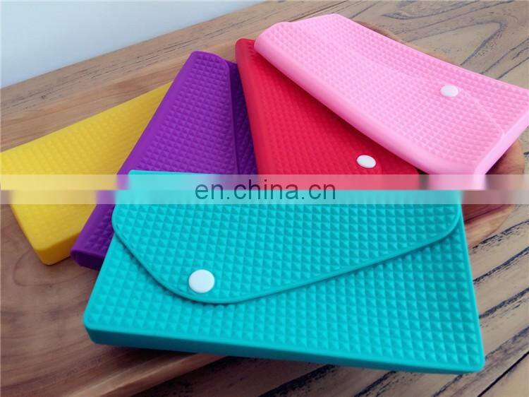 Wholesale 20*10cm Women Phone Bag Silicone Purse Pouch Girls Fashion Silicone Card Holder Wallet