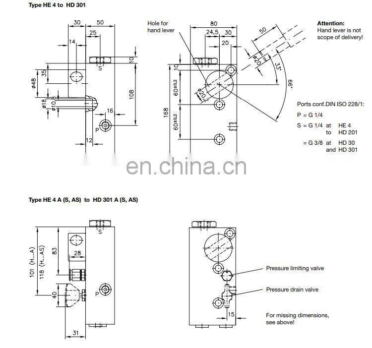 Hawe H HD HE DH Manual pump