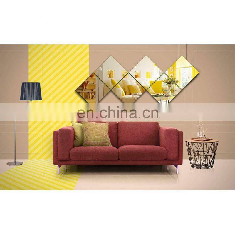 12 Inch Square Mirror Candle Plate 3 mm Thick with Beveled Edge Set of 12