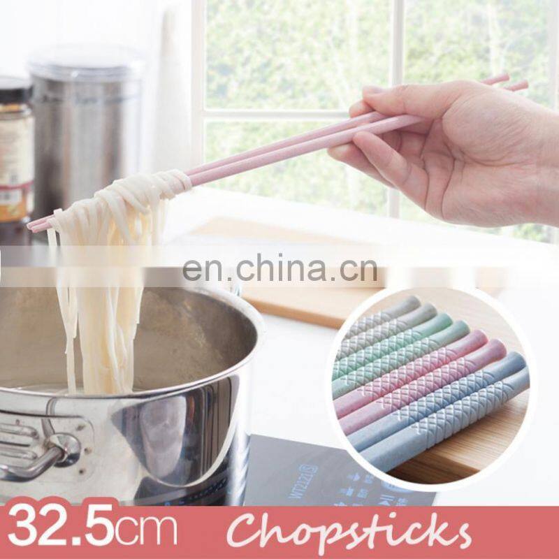 Health Wheat Straw Chopsticks Kitchen Lengthen Anti-Slip Extend For Hot Pot Cooking Noodle