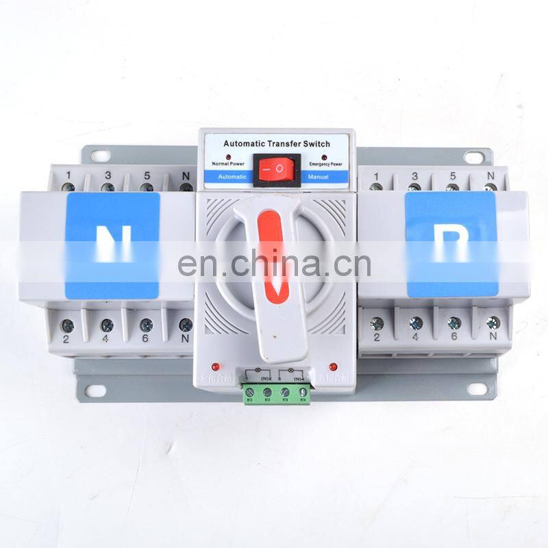 2P 3P 4P 63A 380V 50/60hz 3 wire MCB type Dual Power Automatic transfer switch ATS
