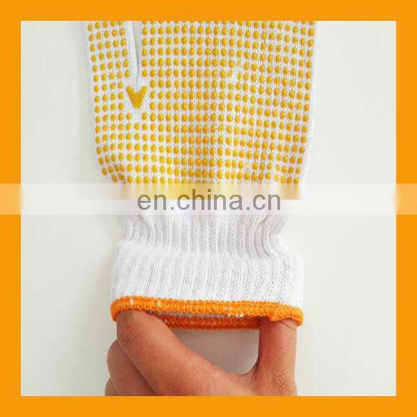 Cheap Single Side PVC Dotted White Polycotton Gloves