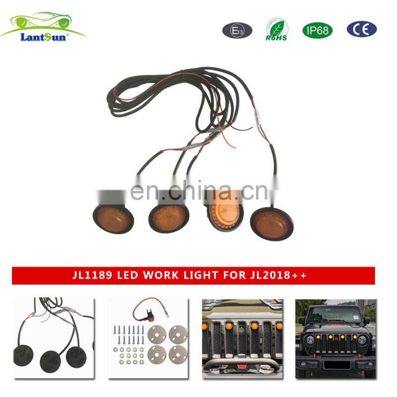 4 pieces led grille lights led fog/driving lights for jeep jl JL1189