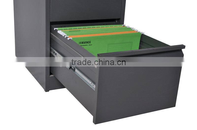 (DL-L4) Black Metal Lateral File Cabinet A4 and Legal Size Document 2,3,4 Drawer