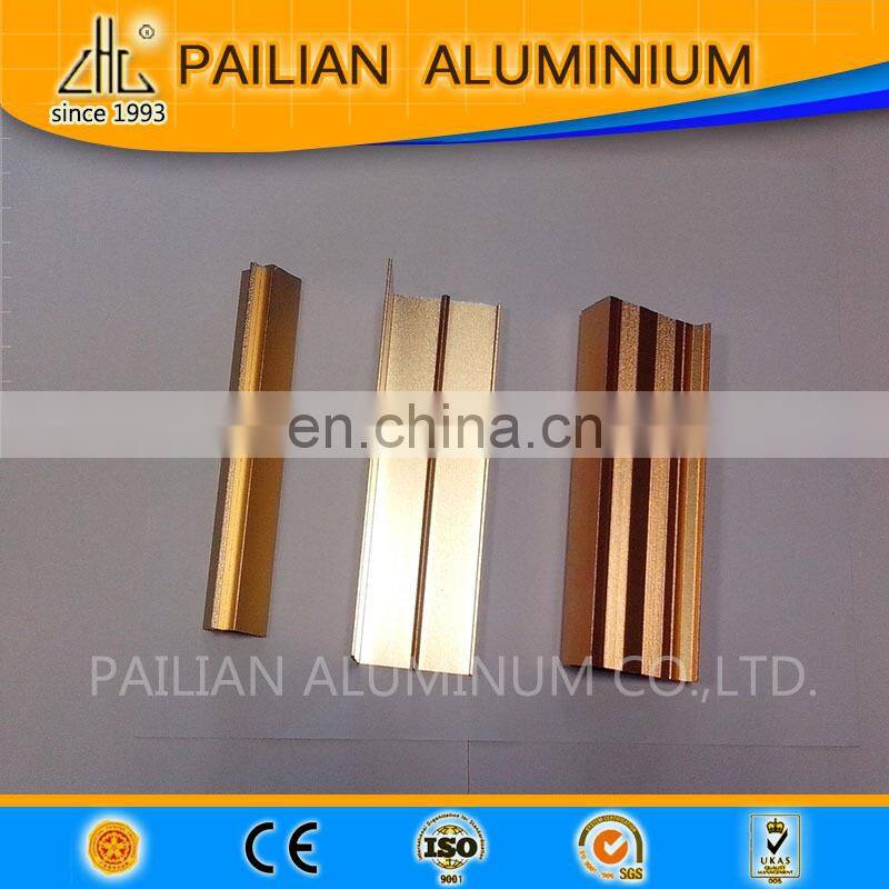 Elegant aluminium furniture edge,titanium gold anodize aluminum profile,golden anodized profiles aluminum aquarium