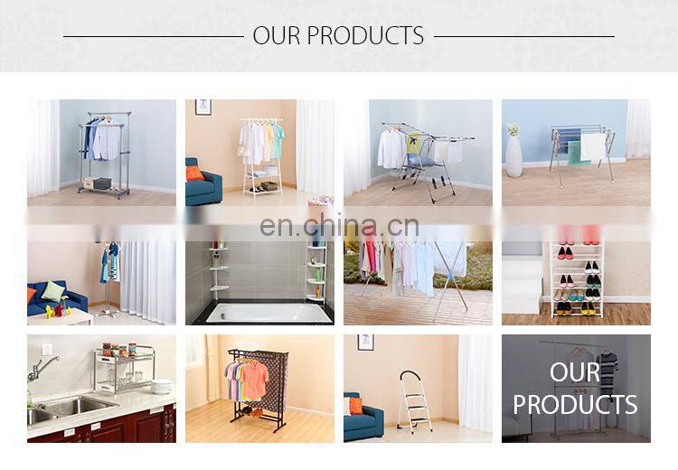 Mobile black garment rack low indoor clothes rail airer