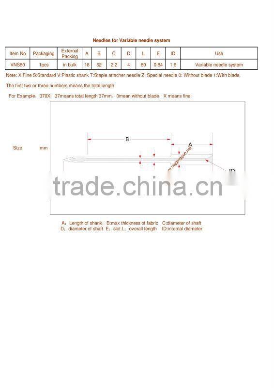 Ruifeng Brand 82mm Length VNS needles For Variable Needles System (Avery Dennision)