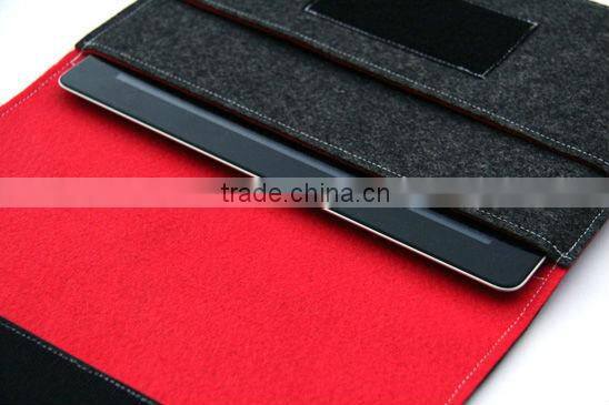online wholesale comfortale healthy black 2.5 mm wool felt case for 4ipad with mini notebook earing pen holder in side
