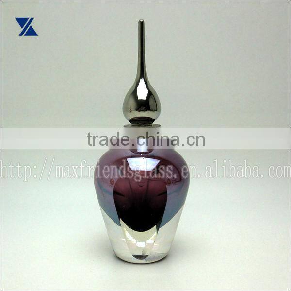 Beautiful Hand Made Purple Empty Glass Perfume Bottle For Sale